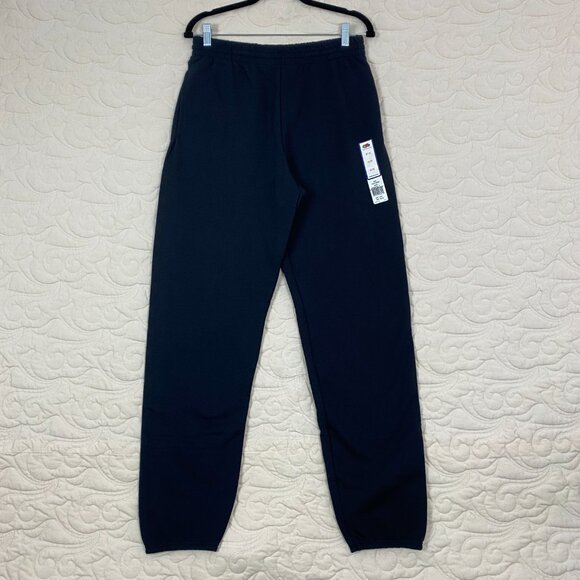 NEW Fruit of the Loom Mens Black Joggers Track Pants Size Medium - Picture 1 of 9